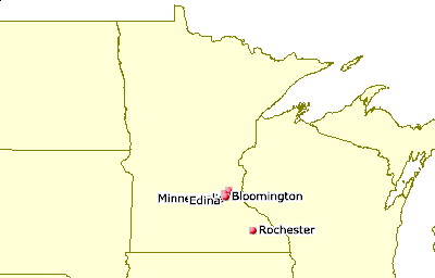 [Map of Minnesota Juggling Clubs]